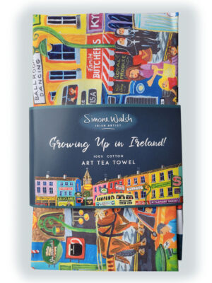 Growing Up in Ireland Tea Towel
