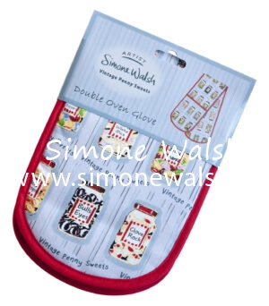Vintage Penny Sweets Double Oven Glove