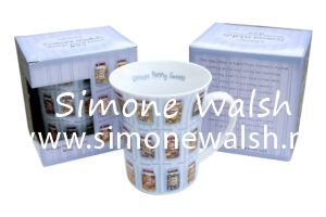 Irish Vintage Penny Sweets Four Mugs & Four Coasters Combo