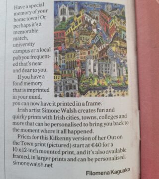 My Out on the Town in Kilkenny print featured in the We Lovee section of the Irish Times magazine this weekend! #irishprints #irishart #madelocal #irishgifts